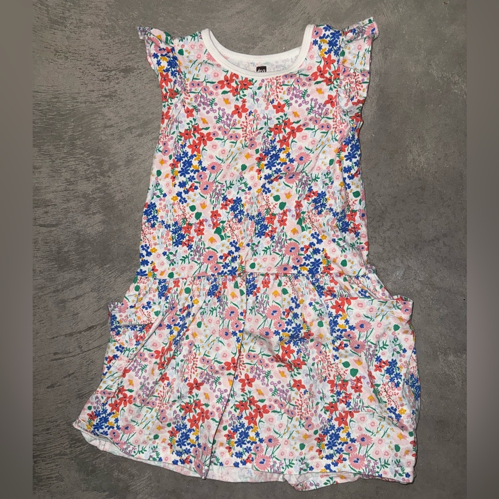The CUTEST Girls Size 6 Tea Multicolor Floral Summer Dress 🌸
